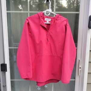 Annex Casual Corner Women's Vibrant Coral All Weather Hooded Pullover Size L